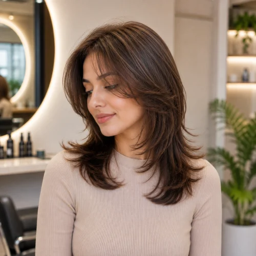 Butterfly Haircut for Thin Hair with soft face-framing layers, subtle crown lift, feathered ends, and a fuller-looking finish